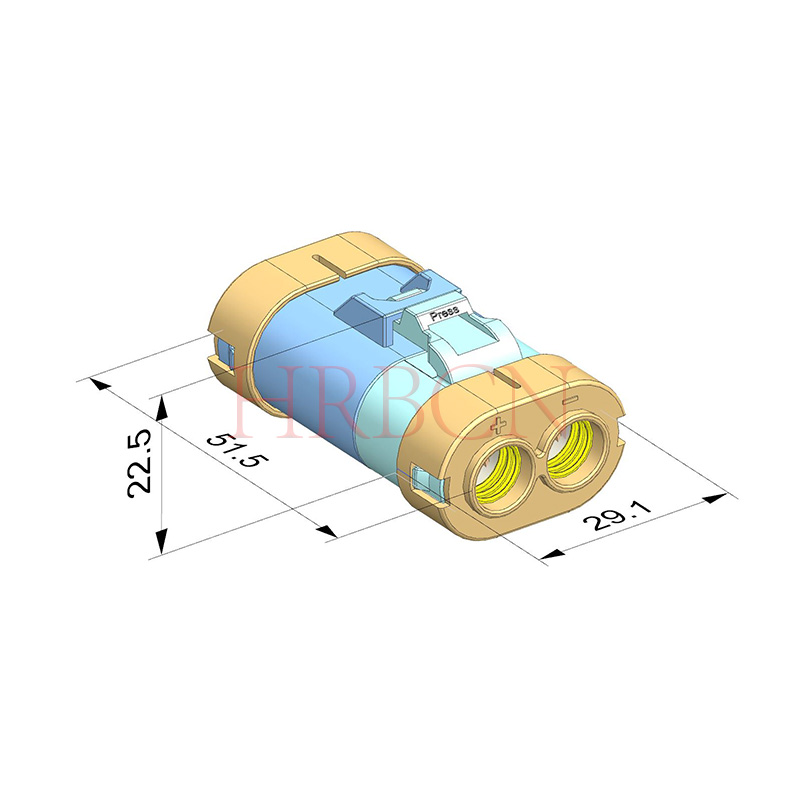 11,0 mm rozteč Vodotěsný konektor drátu k zásuvce 2 kolíky
