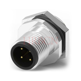 M12 A-kódování Panel Zadní montáž Samec kruhový konektor 2-5 pólů